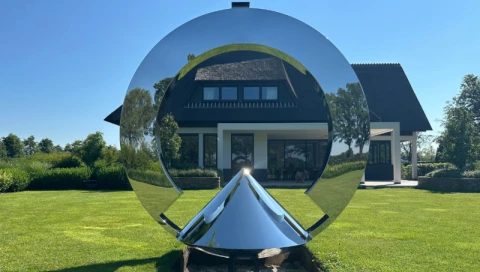 Mirror gepolijst RVS kunstwerk